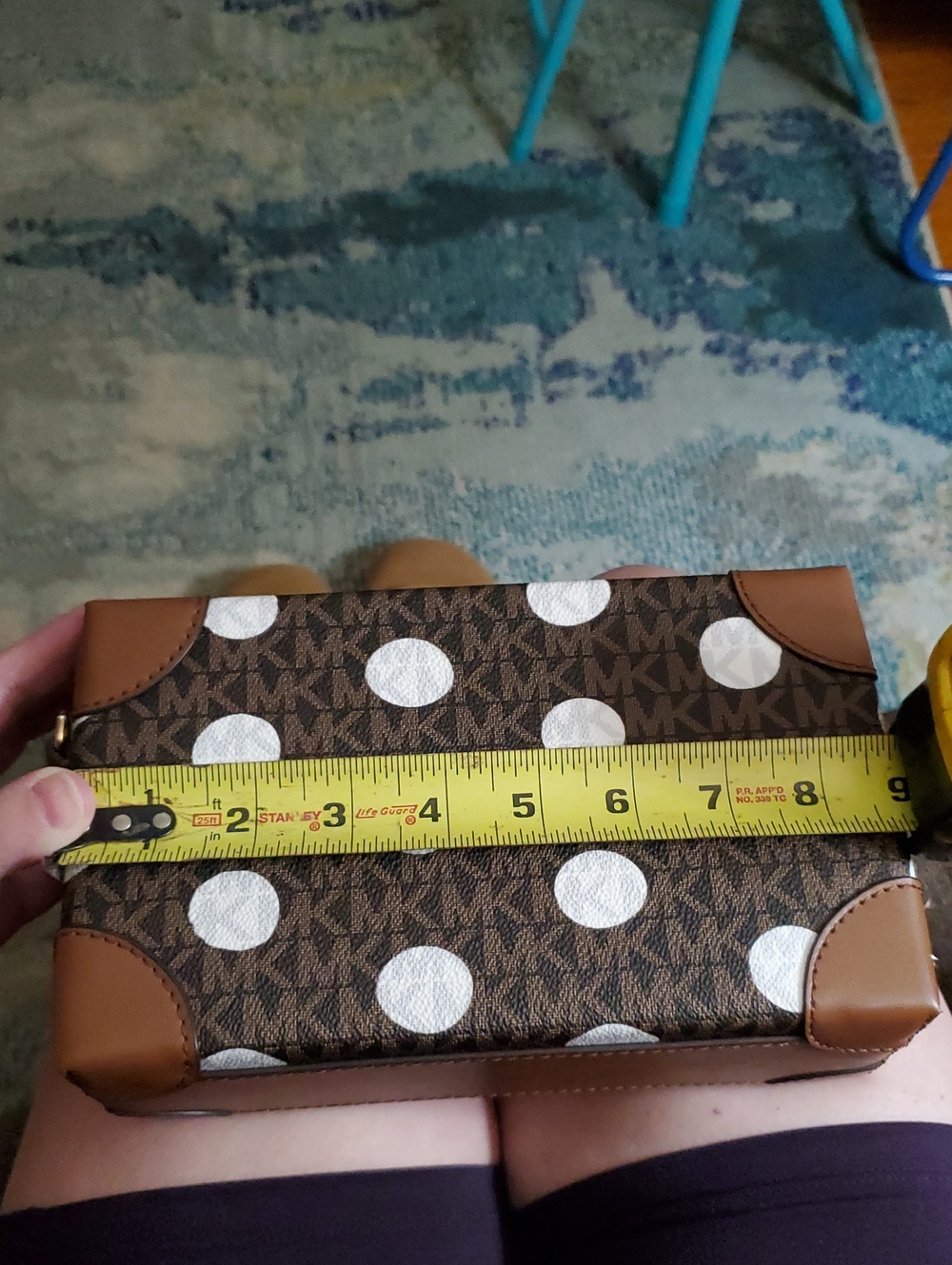 Michael Kors Brown Logo Crossbody with White Polka Dots - Picture 7 of 9